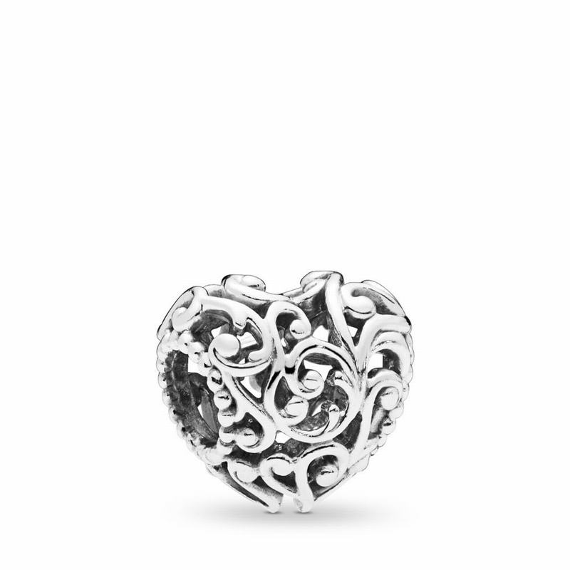 Pandora Regal Heart Charm - Sterling Silver - Canada | OX1990UB